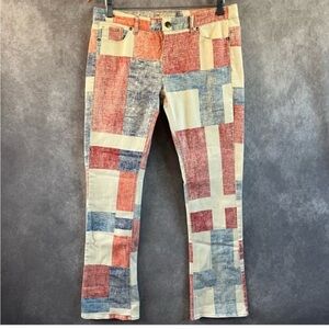 Free People Patchwork Multicolor Jeans
